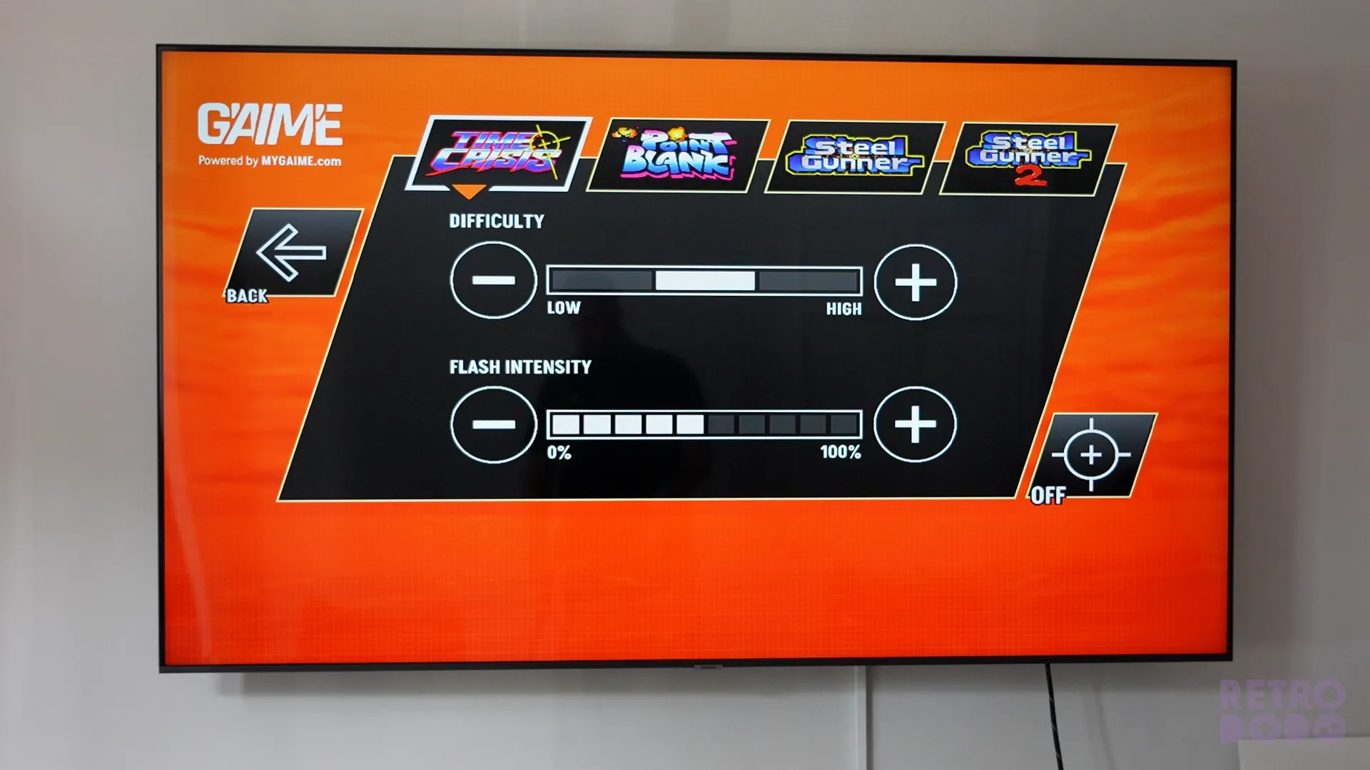 G'AIME' Settings Menu