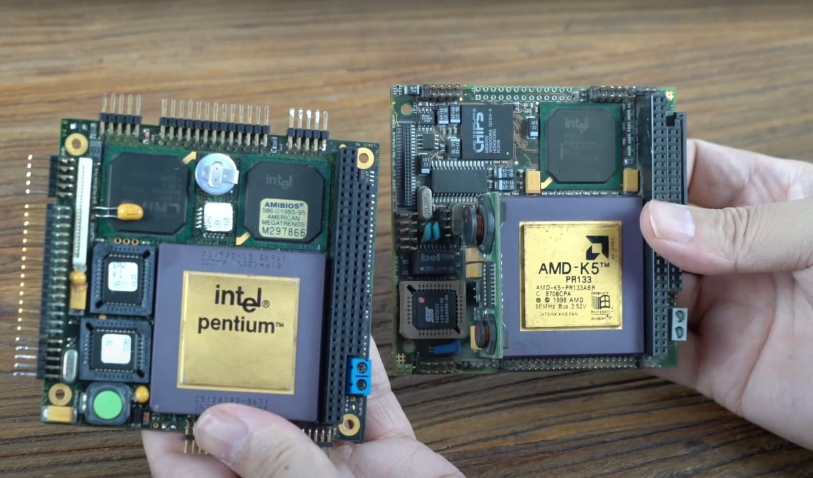 Two custom motherboards