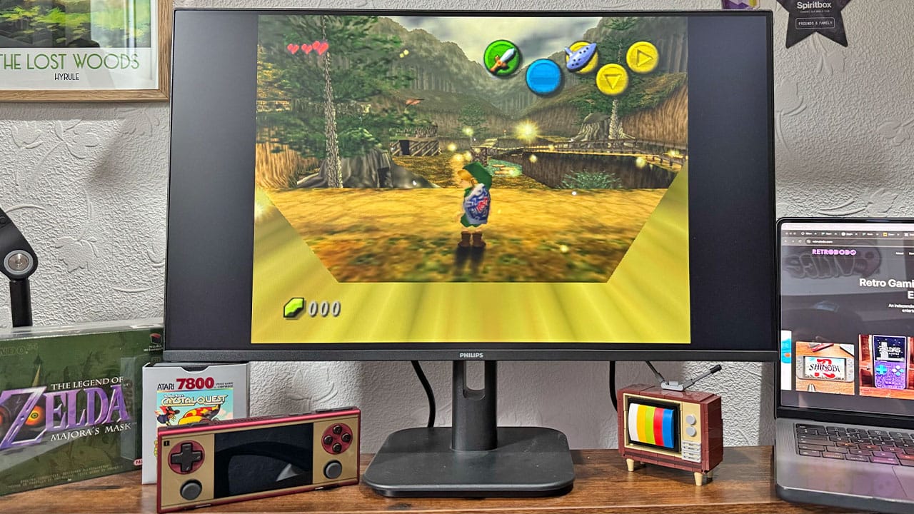 Link looking out on an alternative version of Kokiri Forest