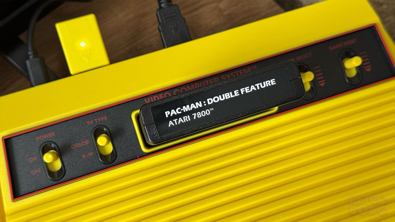 The top of the console showing the PAC-MAN double feature label