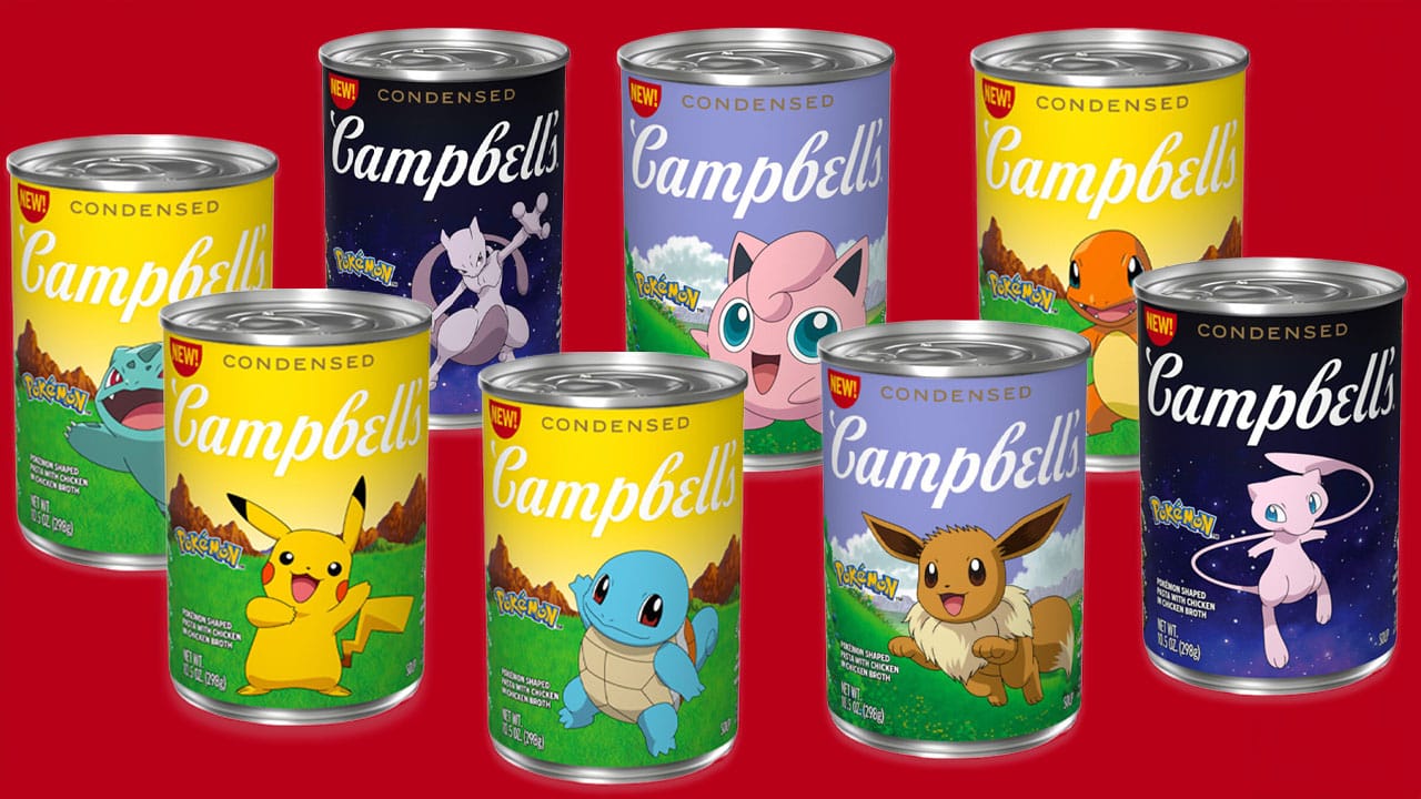 All 8 of the Campbell's Pokémon tins