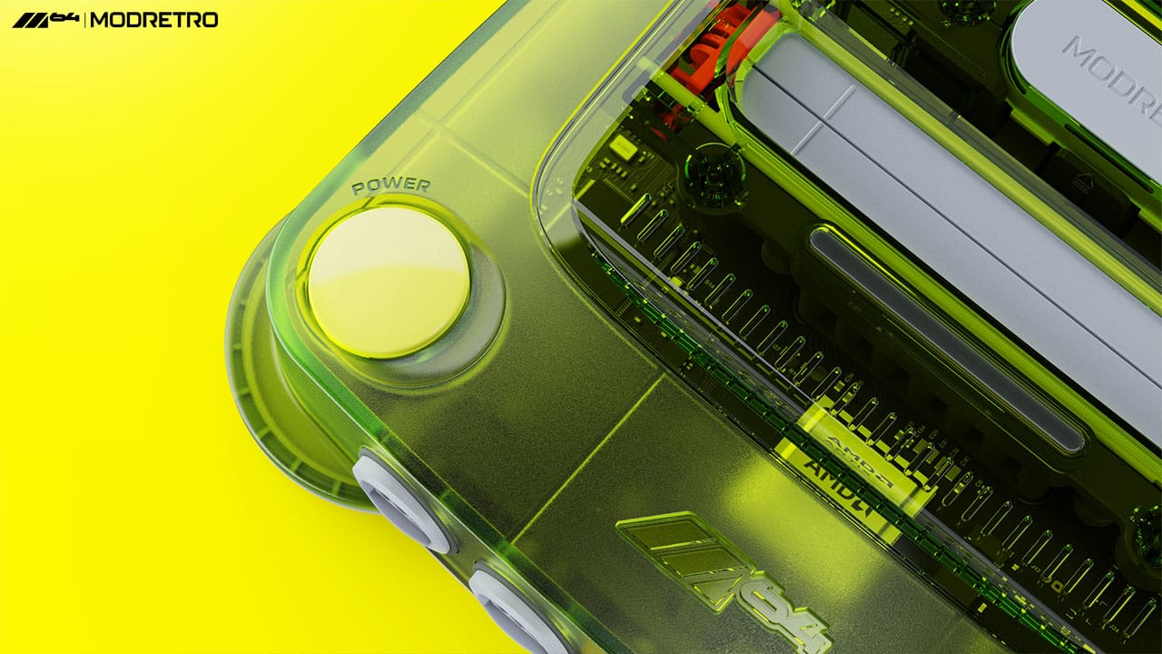 Green Power button on the M64