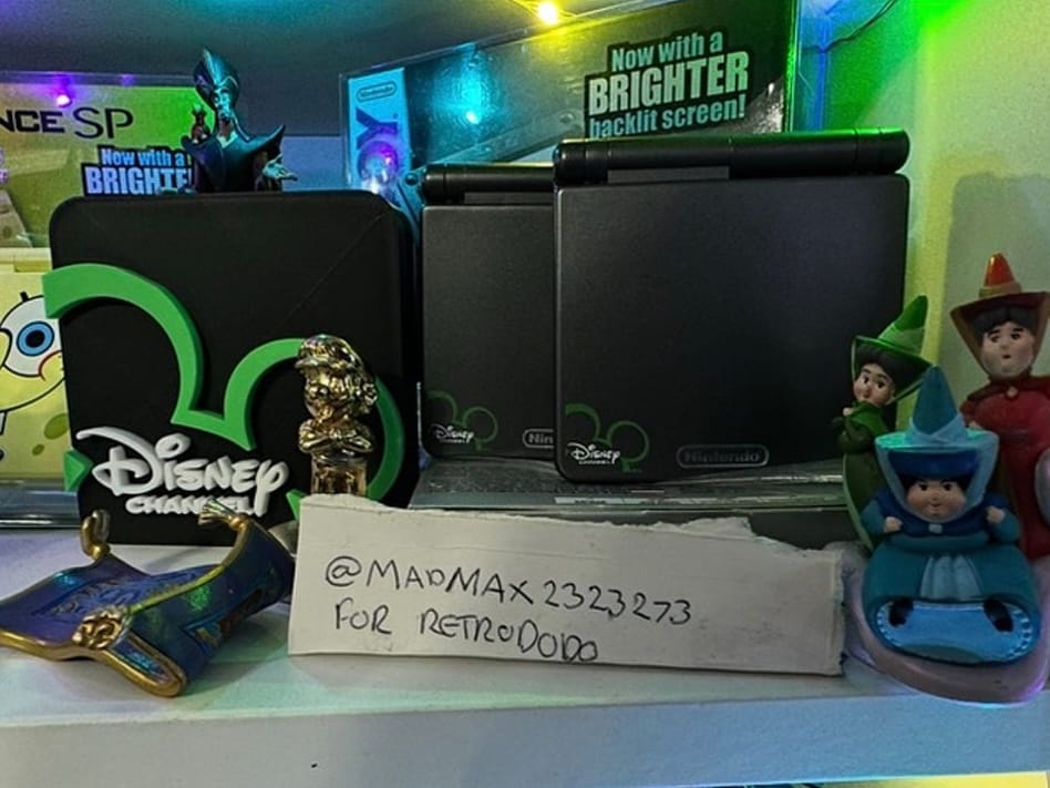Two GBA SPs with the Disney Channel logo on them