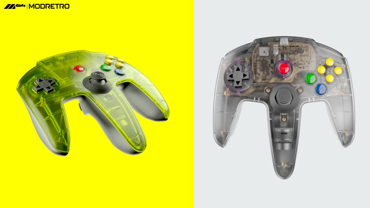 M64 controllers - Green (left) and white (right)
