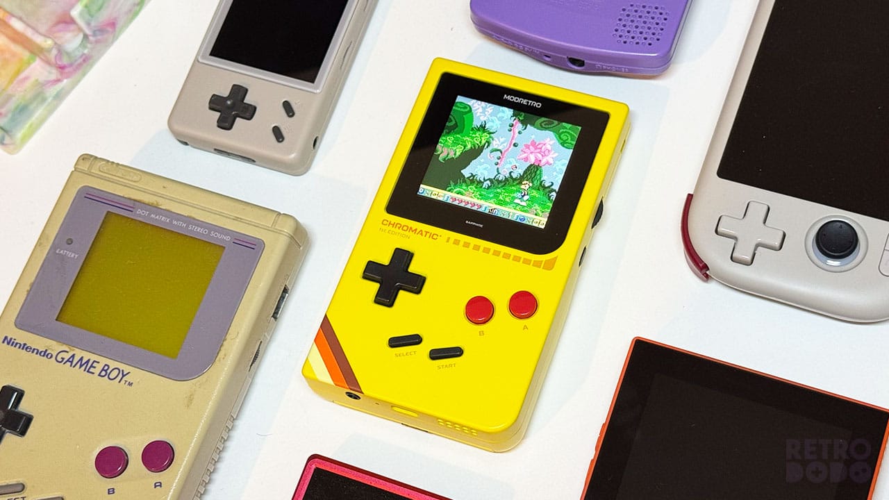 Seb's Chromatic surrounded by handhelds