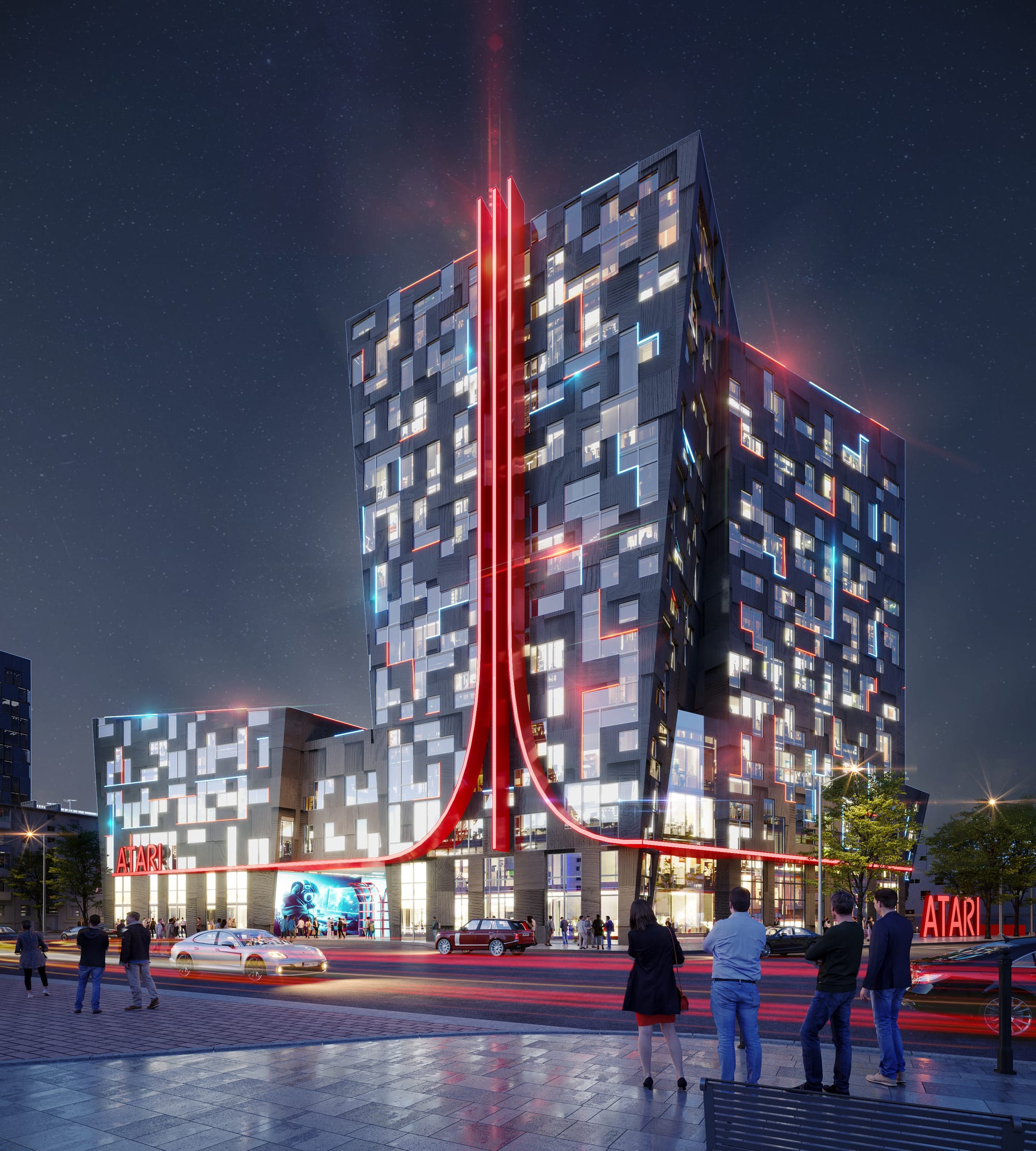 Exterior of the Atari hotel