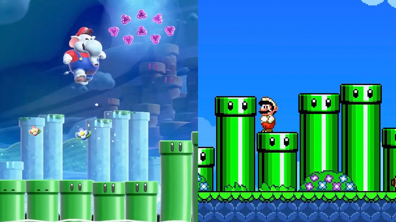 A comparrison between Super Mario Bros. Wonder on the Switch and the SNES demake
