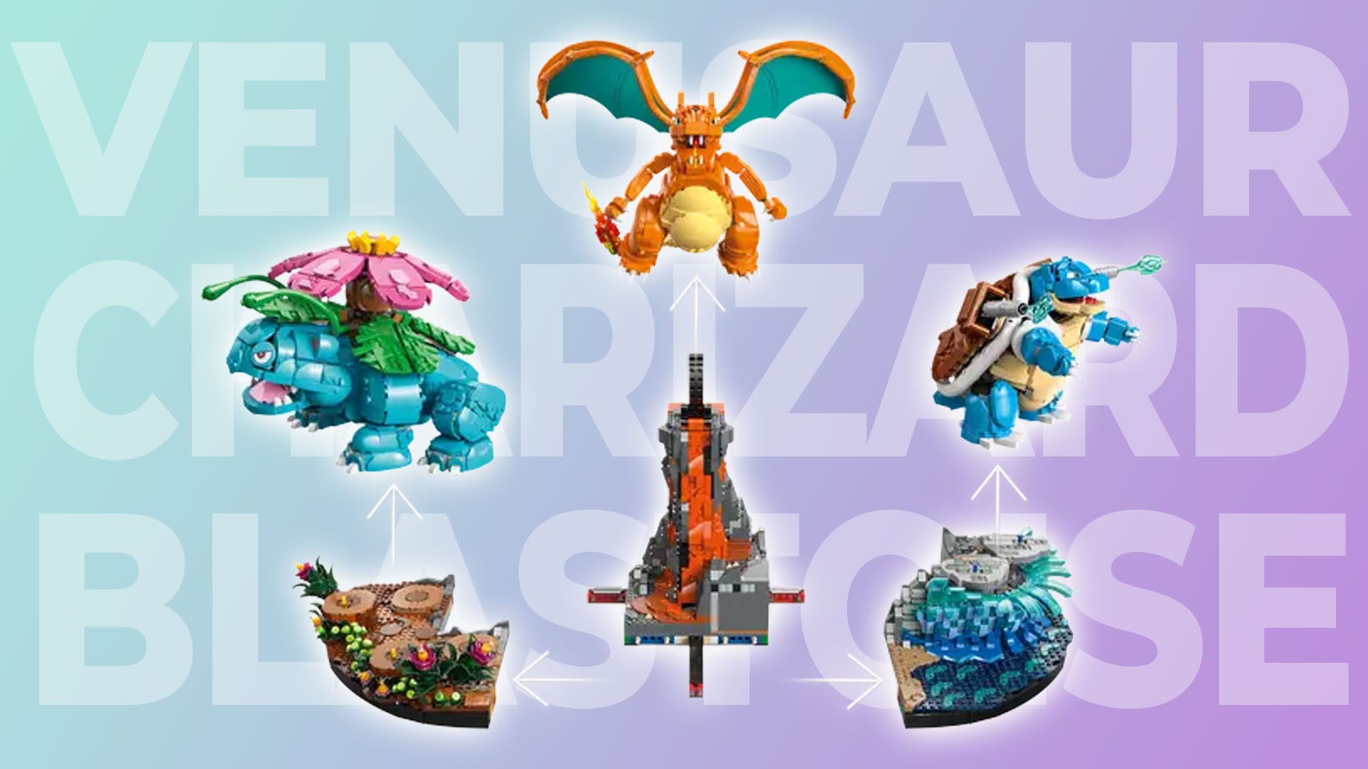 LEGO Kanto Starters Final Evolution set