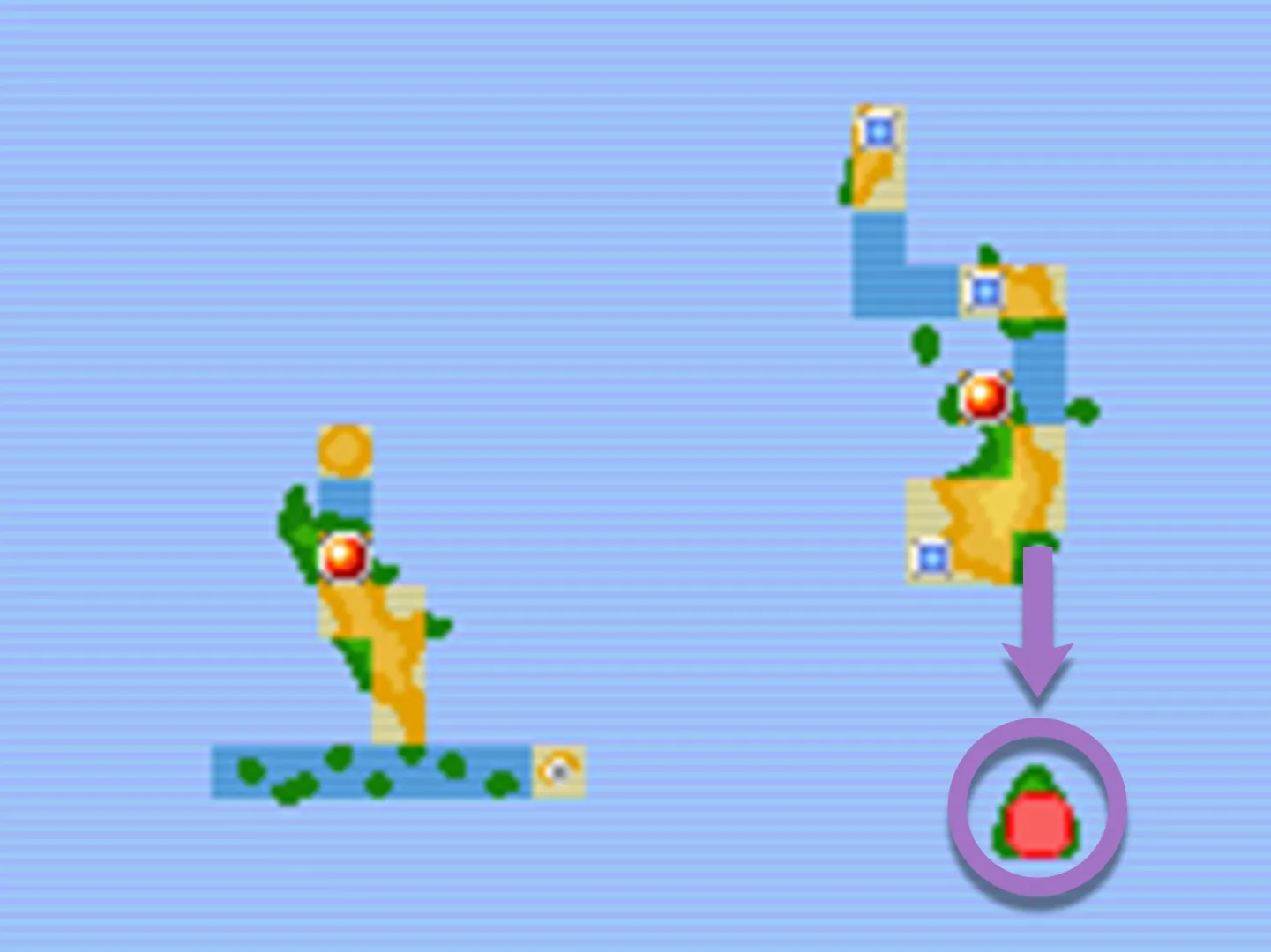 Deoxys location on the Sevii Islands Map