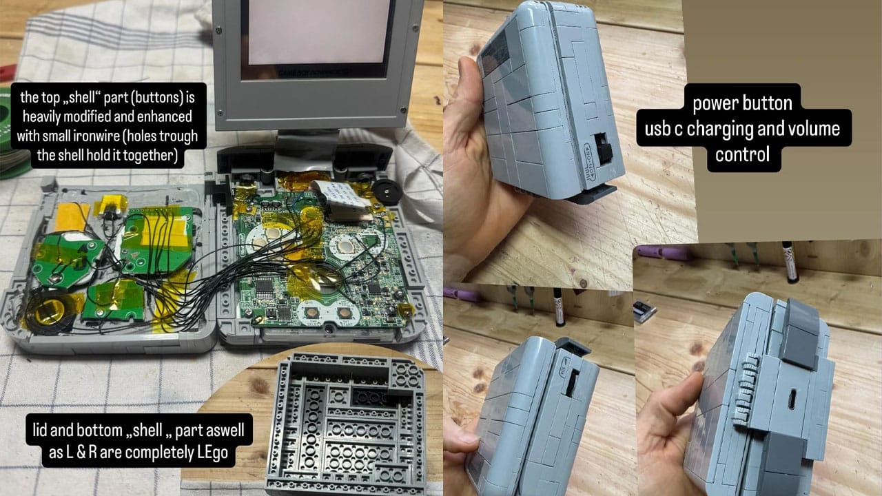MaSaKee's work process making the LEGO GBA SP