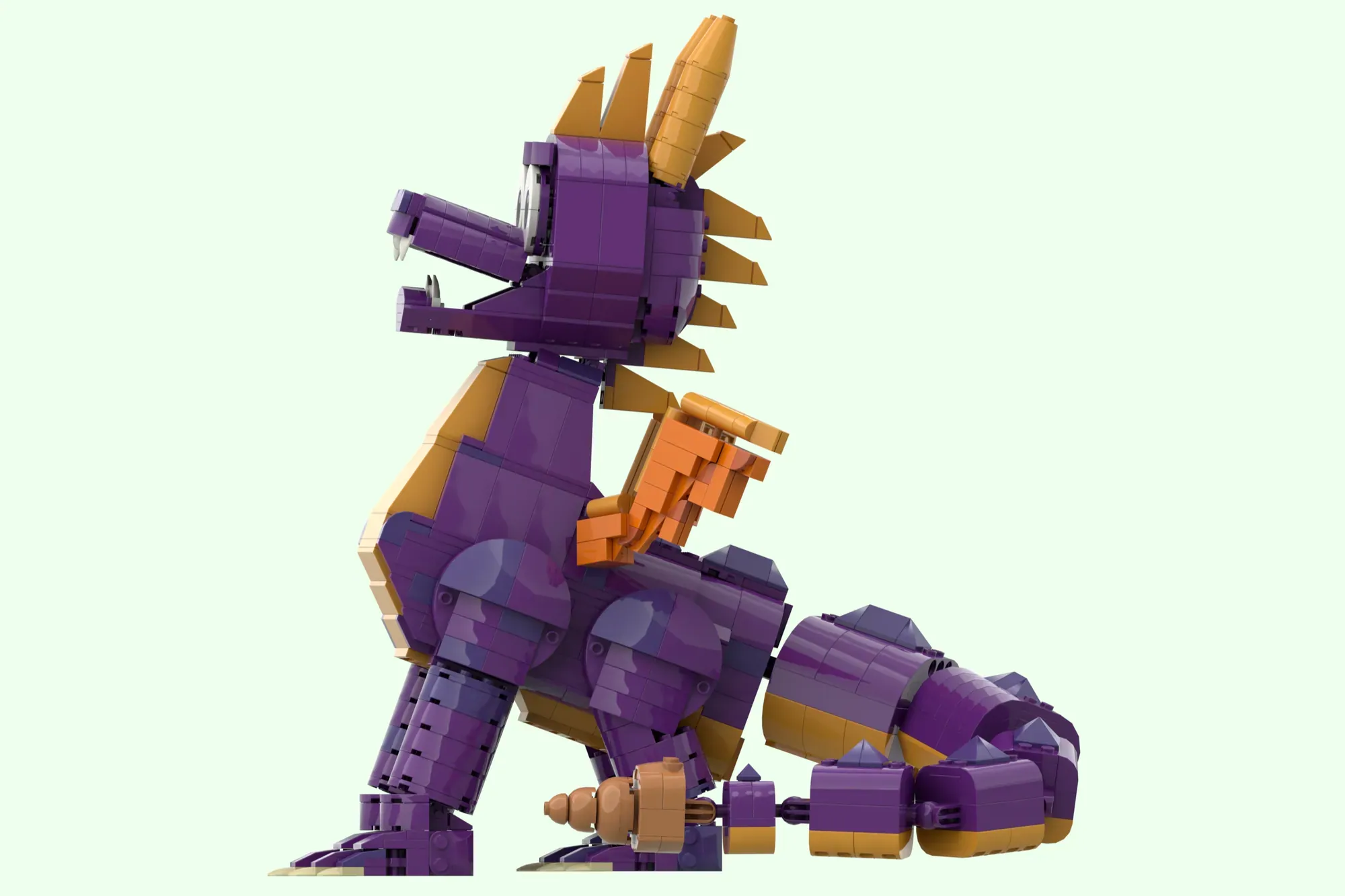 Side view of the LEGO Ideas Spyro set