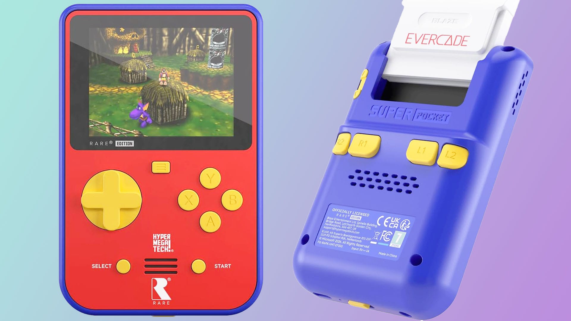 Front and back images of the new HyperMegaTech Rare Edition handheld