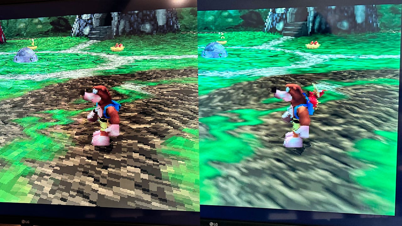 Changes when disabling texture filtering on the Analogue 3D