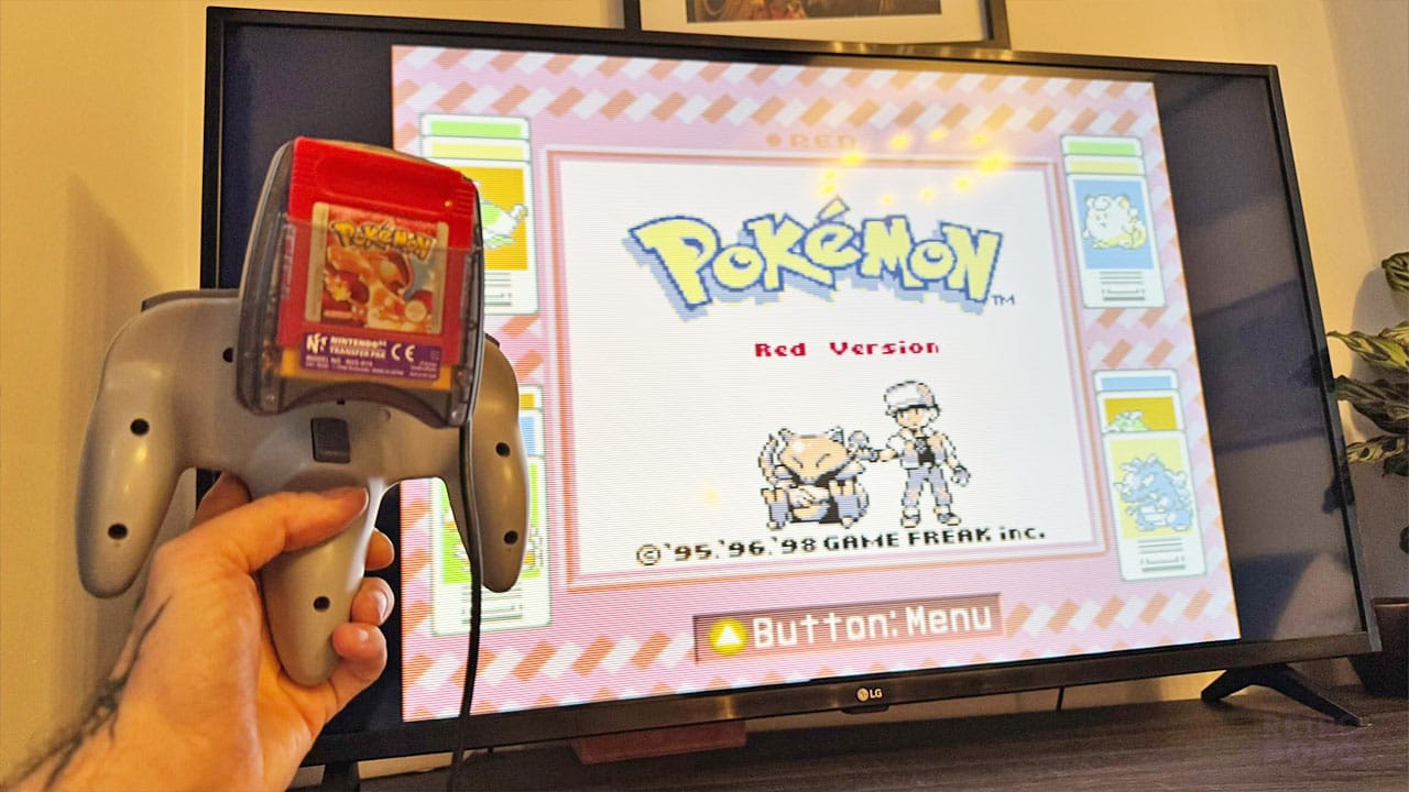 Seb playing Pokémon Red via the N64 Transfer Pak
