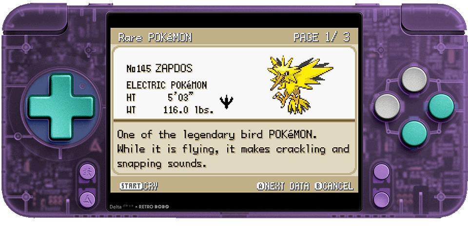 Zapdos Pokédex entry