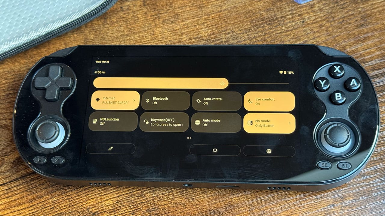 Easy access settings on the RG Vita