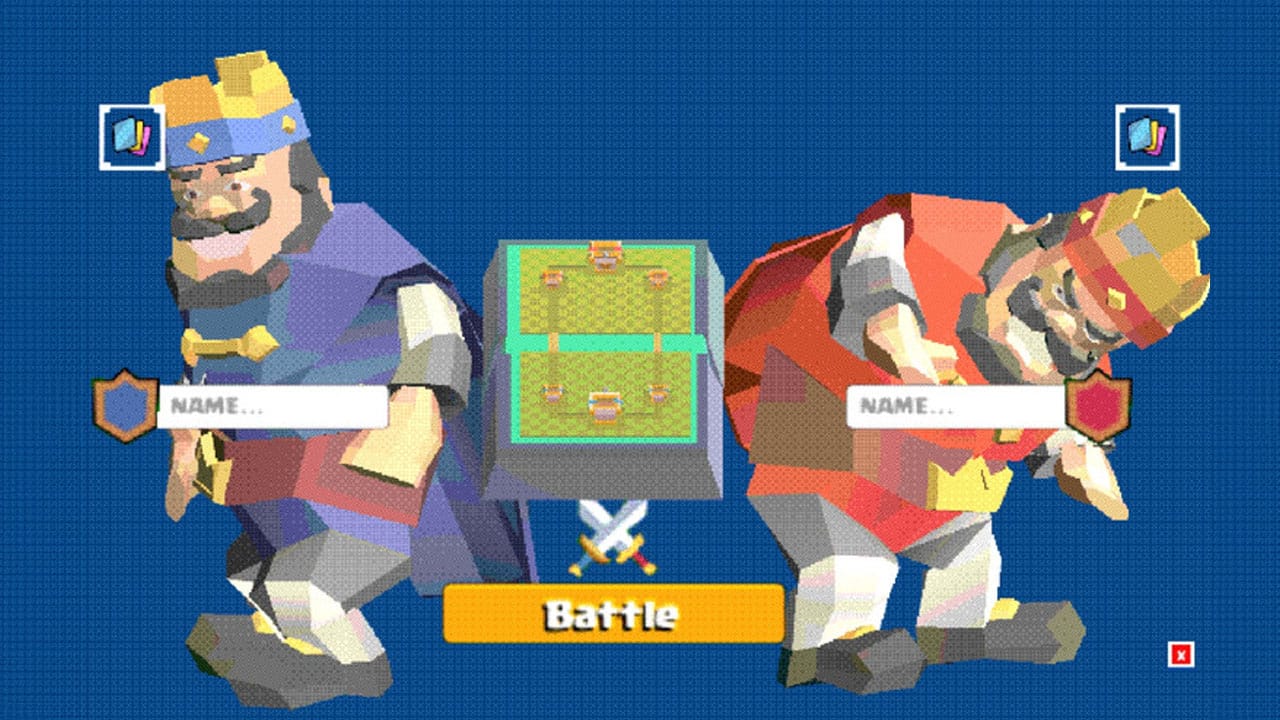 Two Clash Royale King characters designed for PS1