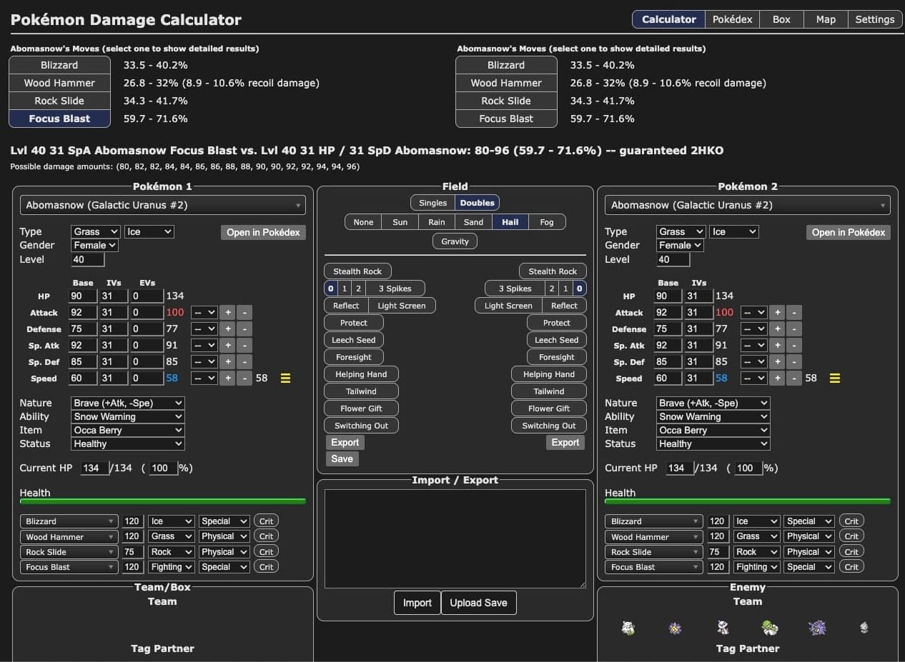 Pokémon Damage Calculator
