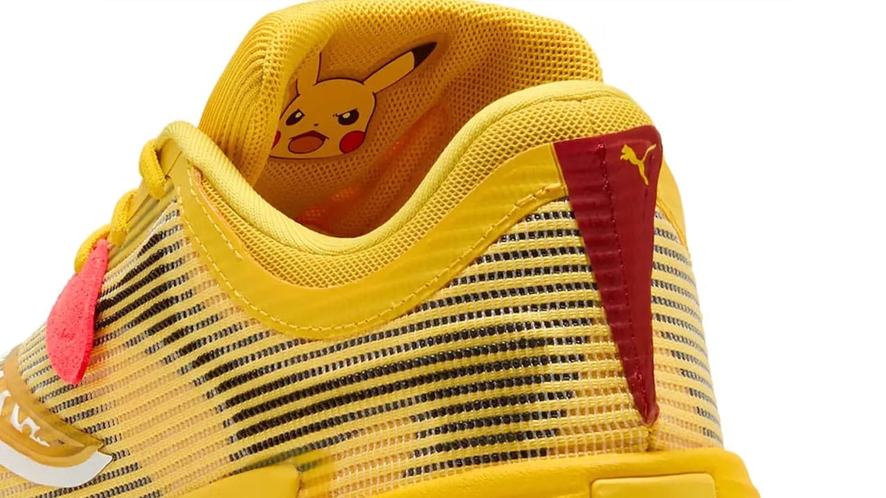 Pikachu on a yellow trainer tongue