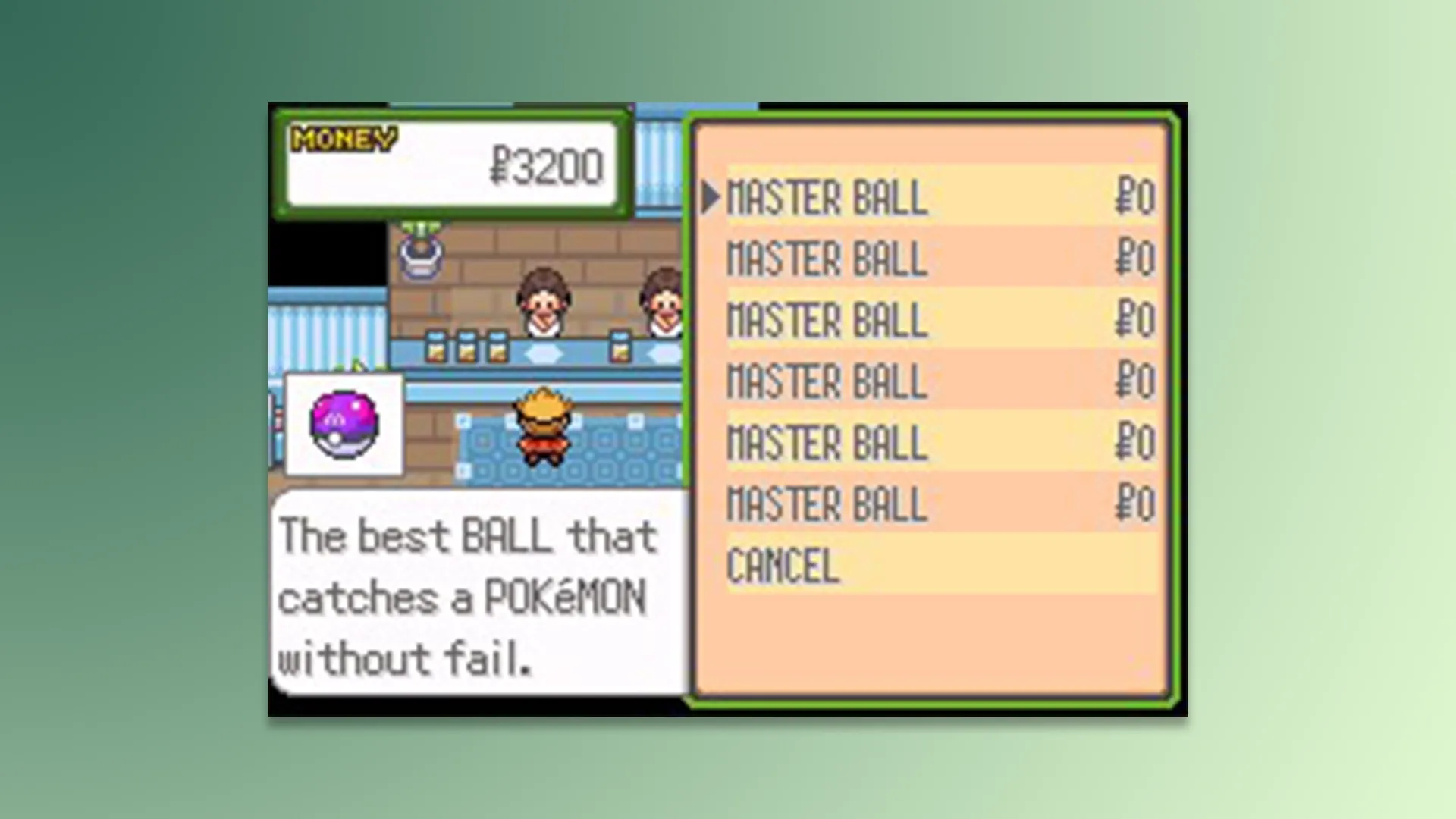 Pokémon Blazed Glazed Master Ball Cheat