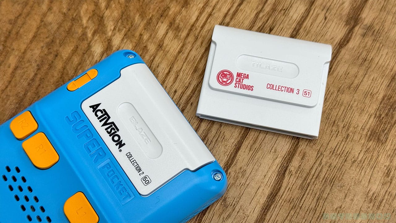 Two Evercade game cartridges