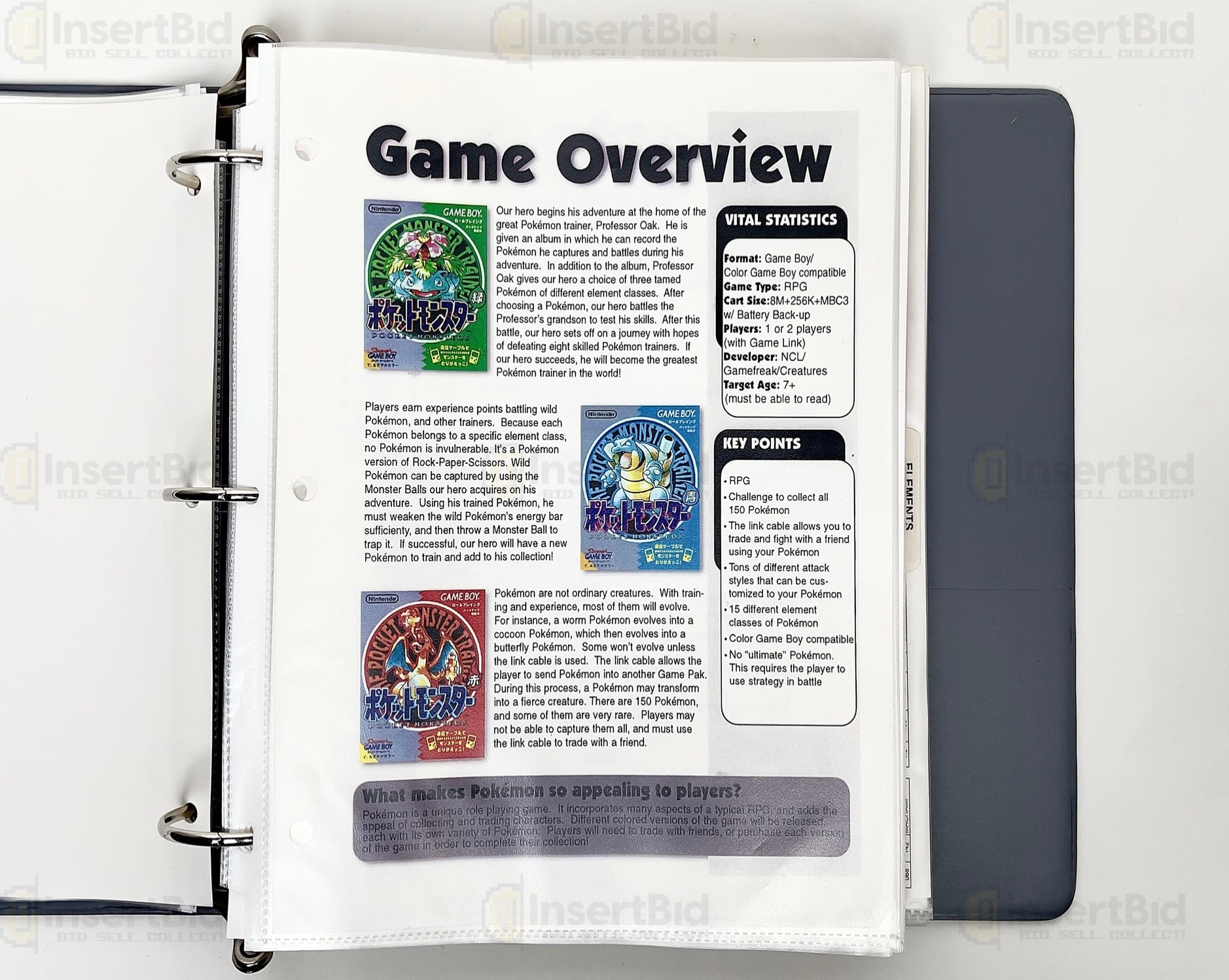 Information about what the Pokémon games are