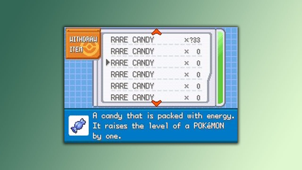 Imagine showing unlimited rare candy items in a list