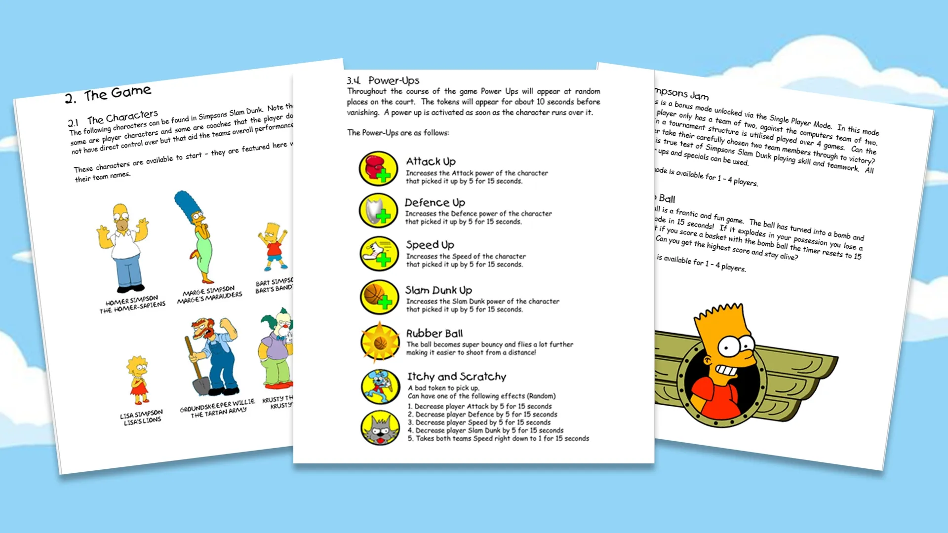 Simpsons Slam Dunk Documents