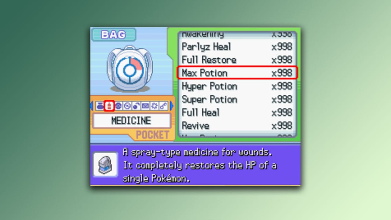 Unlock All Medicine Items