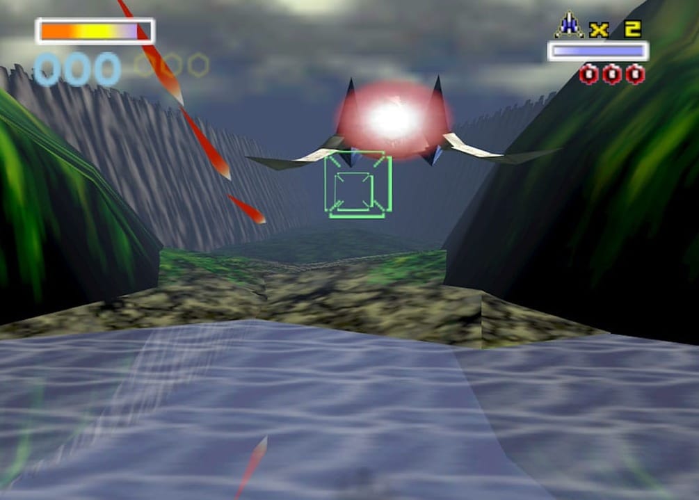 An Arwing in Corneria