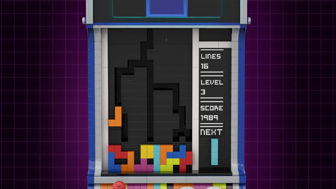 Play area in the LEGO Ideas Tetris set