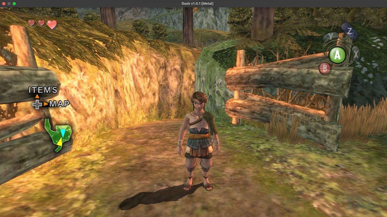 Link looking towards the camera - gameplay taken from Seb's Mac
