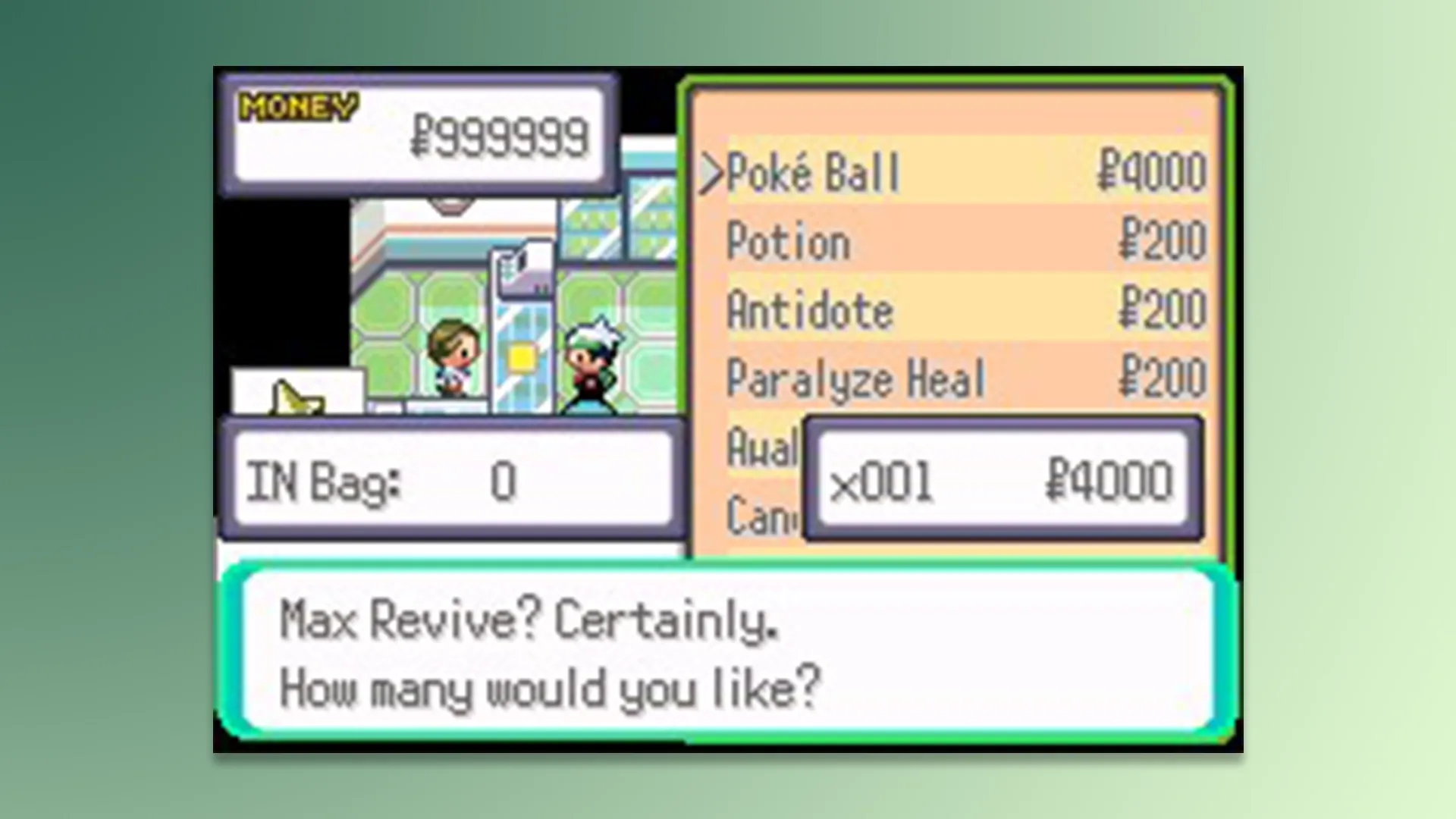 Pokemon Emerald Imperium Healing Items Cheat