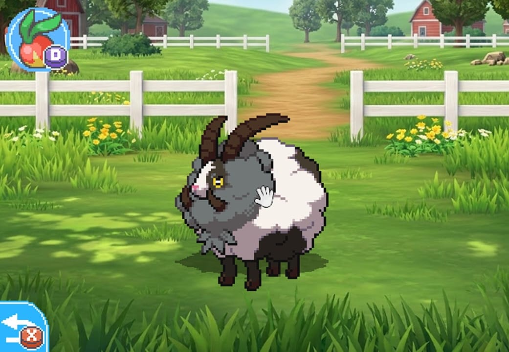 Petting a Pokémon in Farwinds fangame