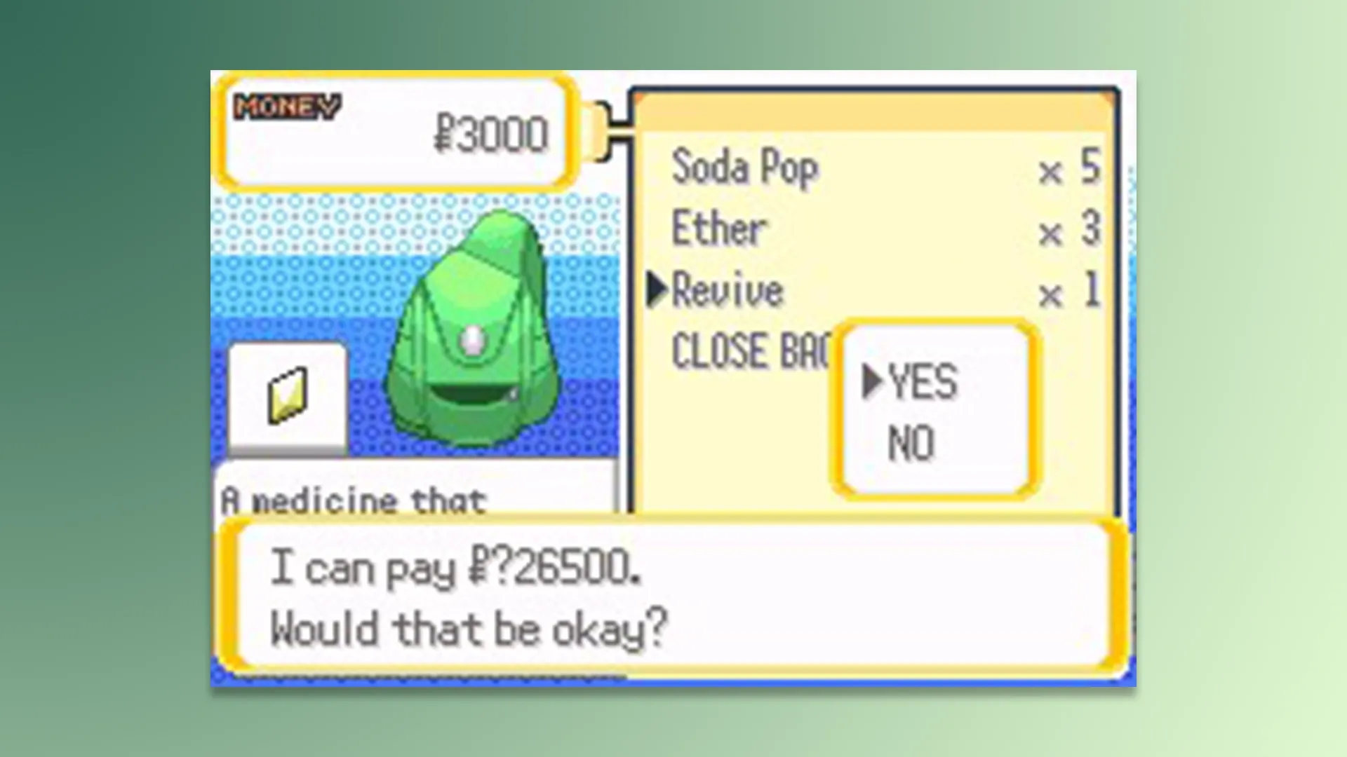 Sell Items for 5000x Value - Pokemon Pisces Cheat