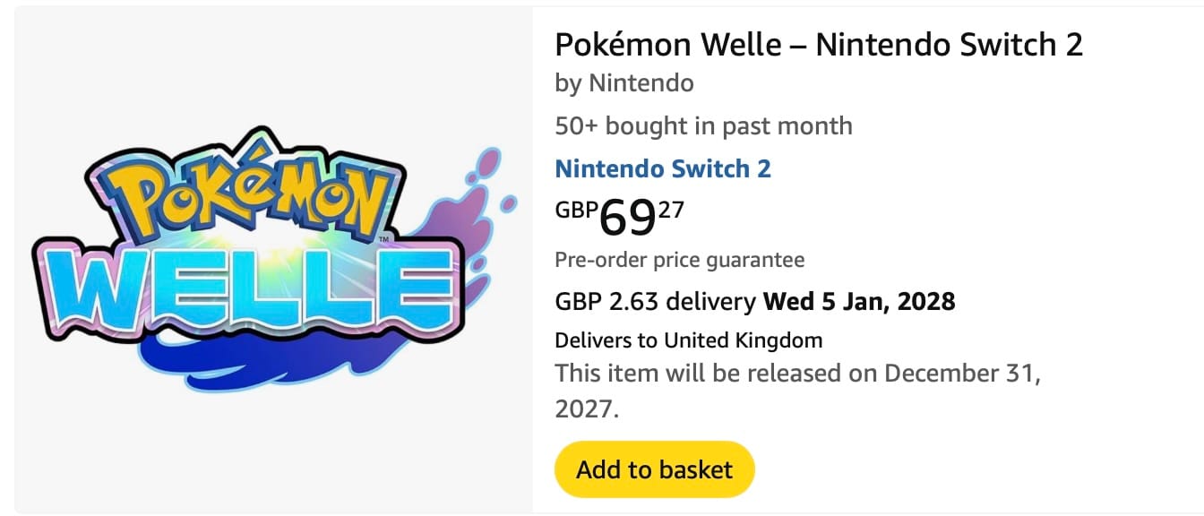 Pokémon Welle Amazon Germany listing