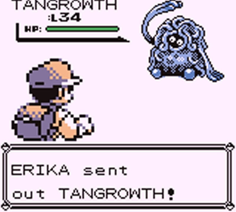 Fighting Tangrowth with DMG/GBC graphics