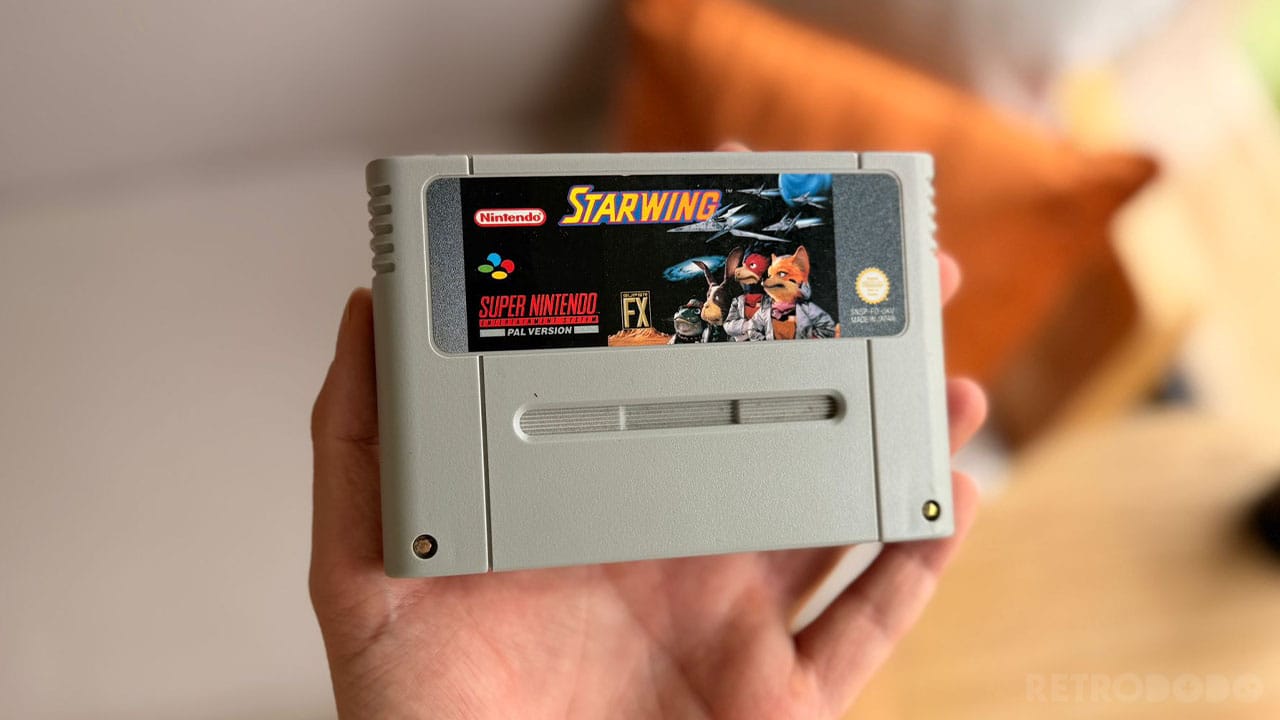 Our copy of Starwing for the SNES