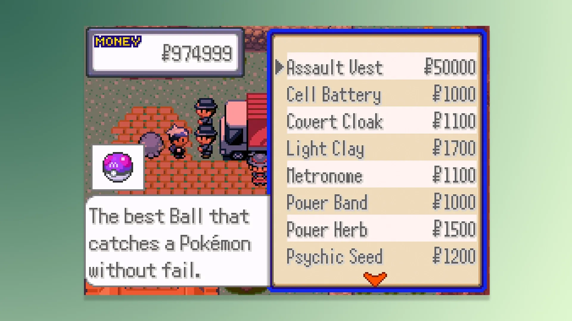 Pokemon Emerald Rogue Master Ball Cheat