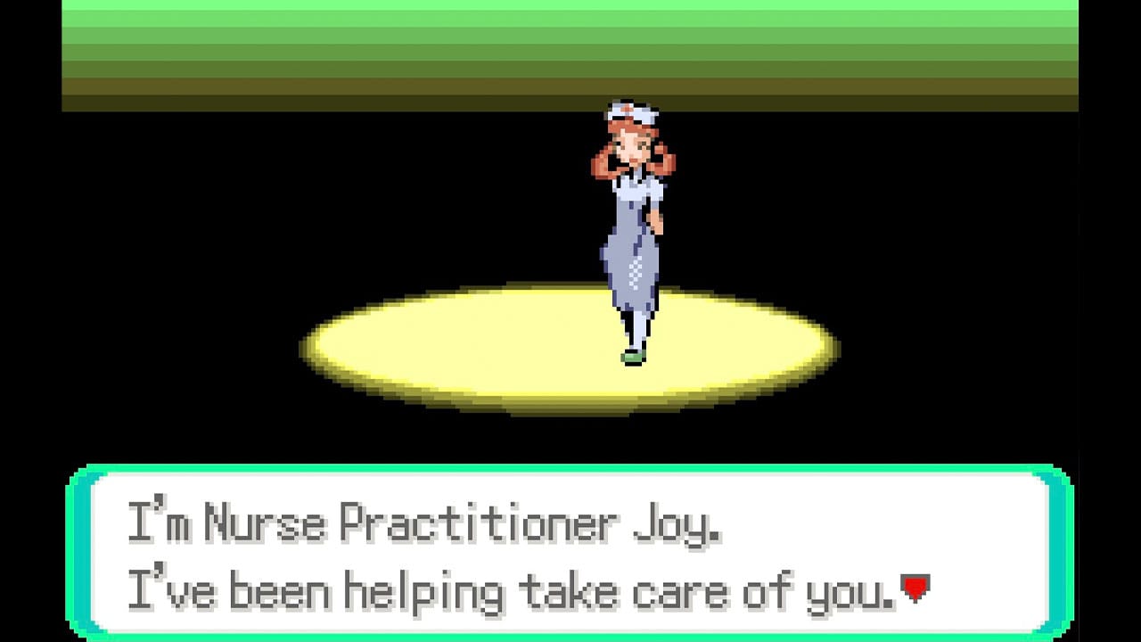 Nurse Joy talking to the player