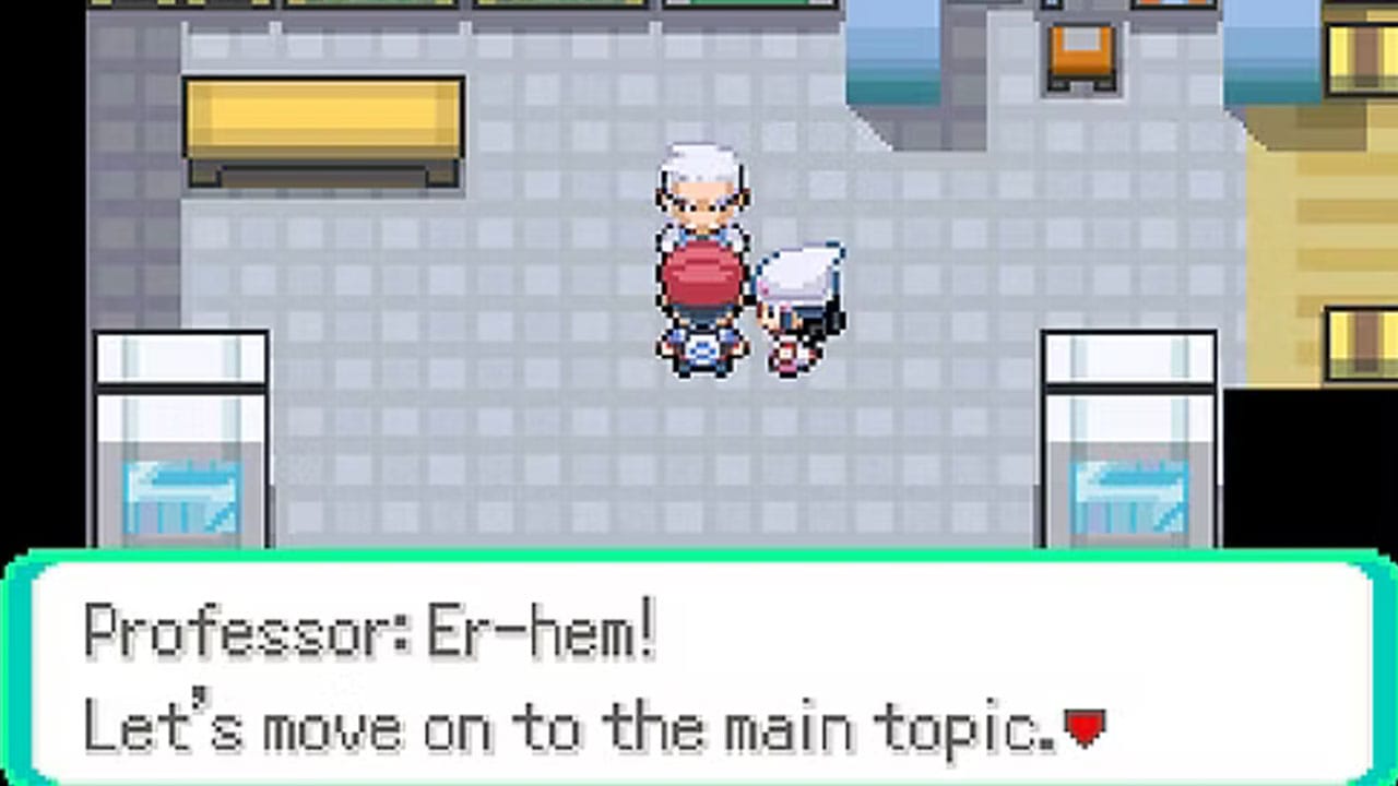 Professor from Pokémon Platinum with GBA graphics