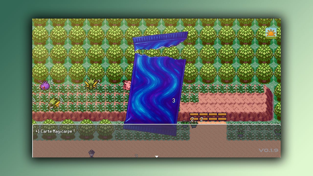 A pack opening on a screen