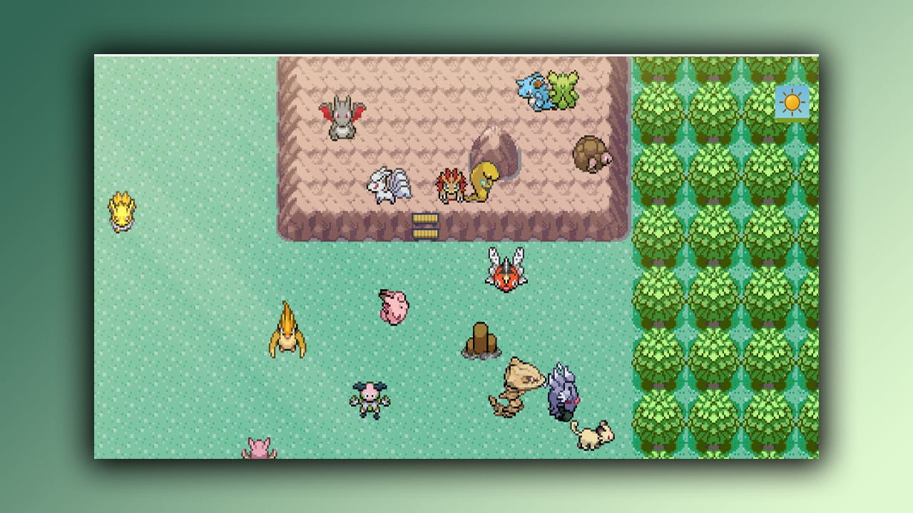 Team of Pokémon miling around the screen
