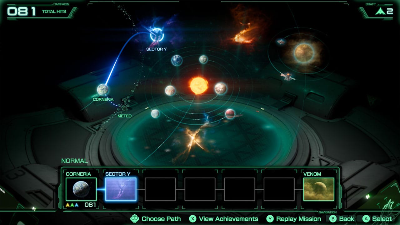 Map of the Lylat System in Stat Fox
