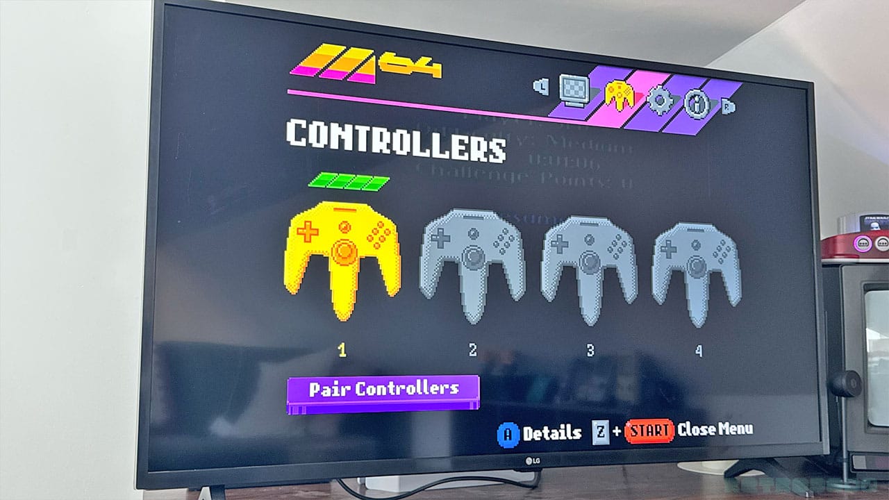 Controller screen menu