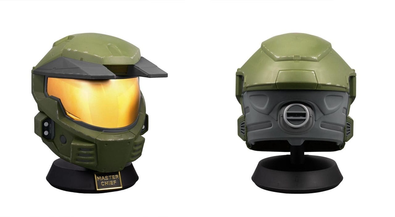 Two different angles of the helmet replica