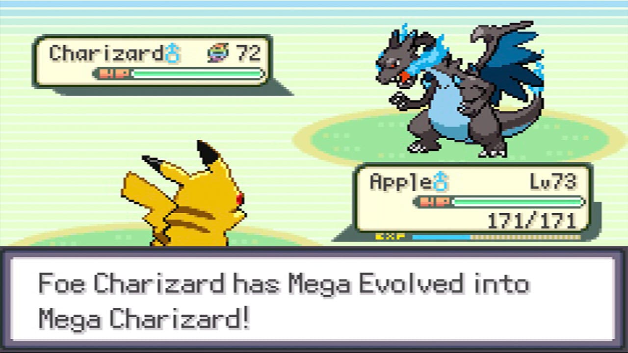 Pikachu vs a Mega Charizard