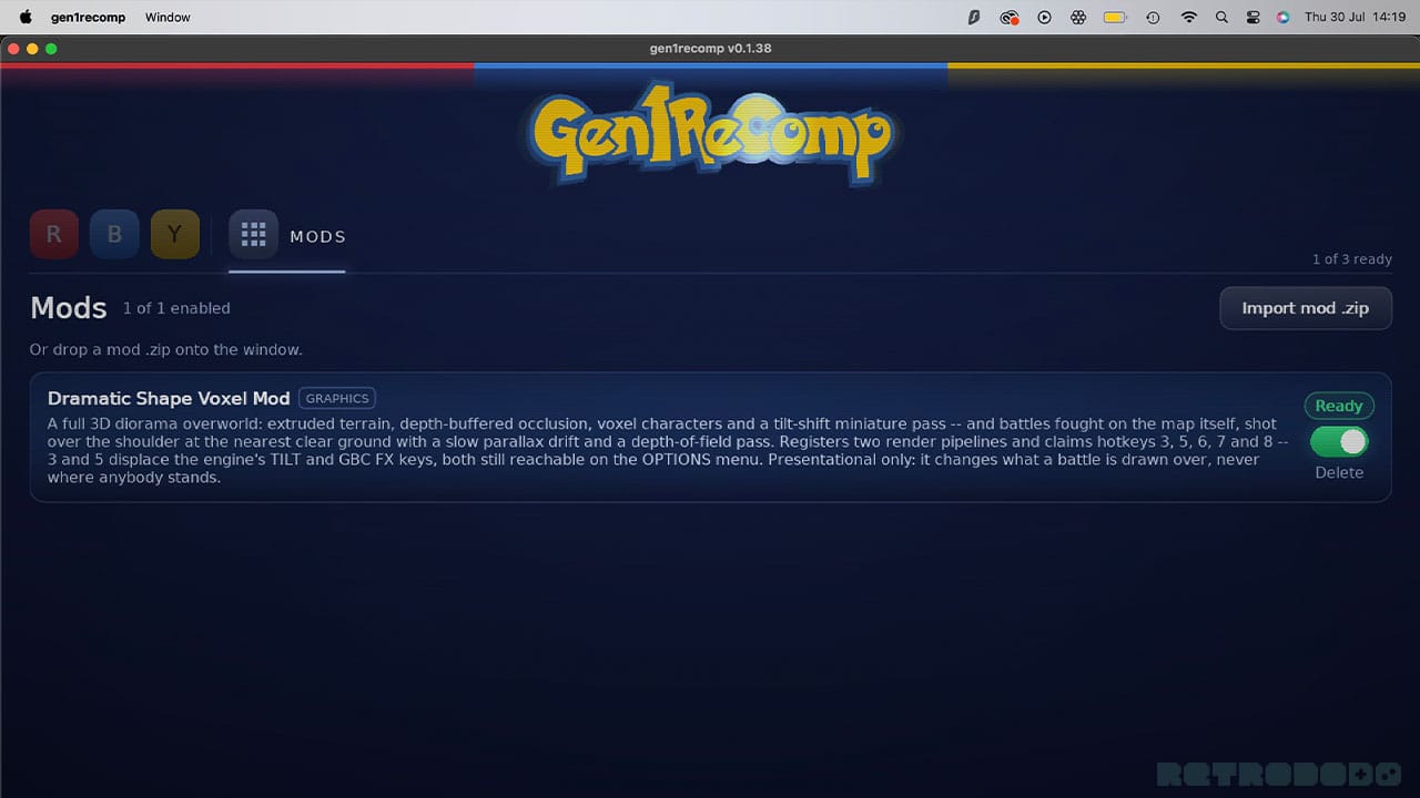 Mod's menu