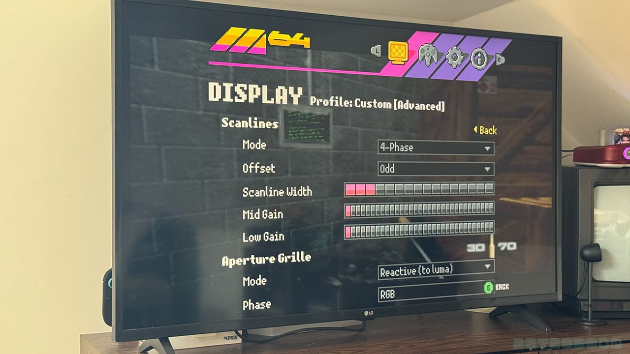 Custom advanced settings on the M64