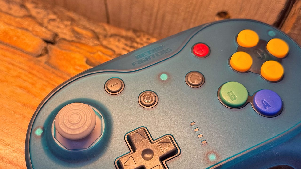 Close up of N64-style buttons